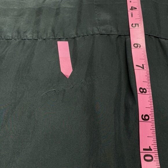 100% SILK Shirt Men Size M Green City Streets Button Down Short Sleeve 9-17 - Picture 11 of 13